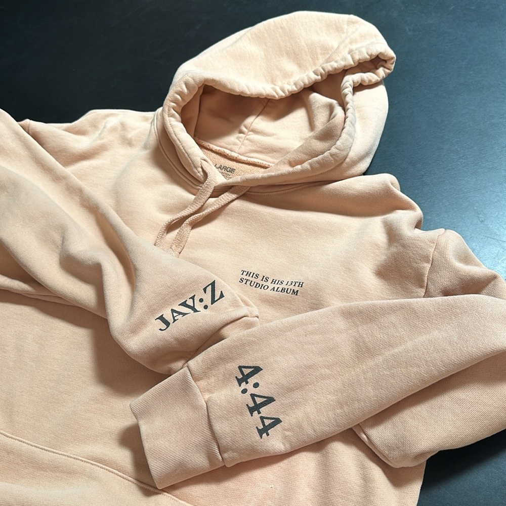 Jay Z “This Is His 13th Studio Album” 4:44 Peach Hoodie Tour Merch size L